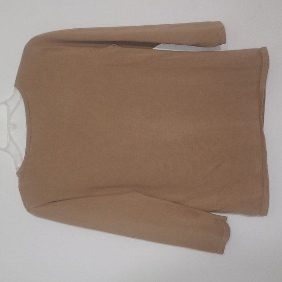 Crystal Kobe Sweater Brown Beaded Crew Neck Jasper Pearl Embellished Sz 3/4 - Picture 8 of 8